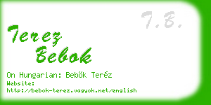 terez bebok business card