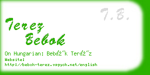 terez bebok business card